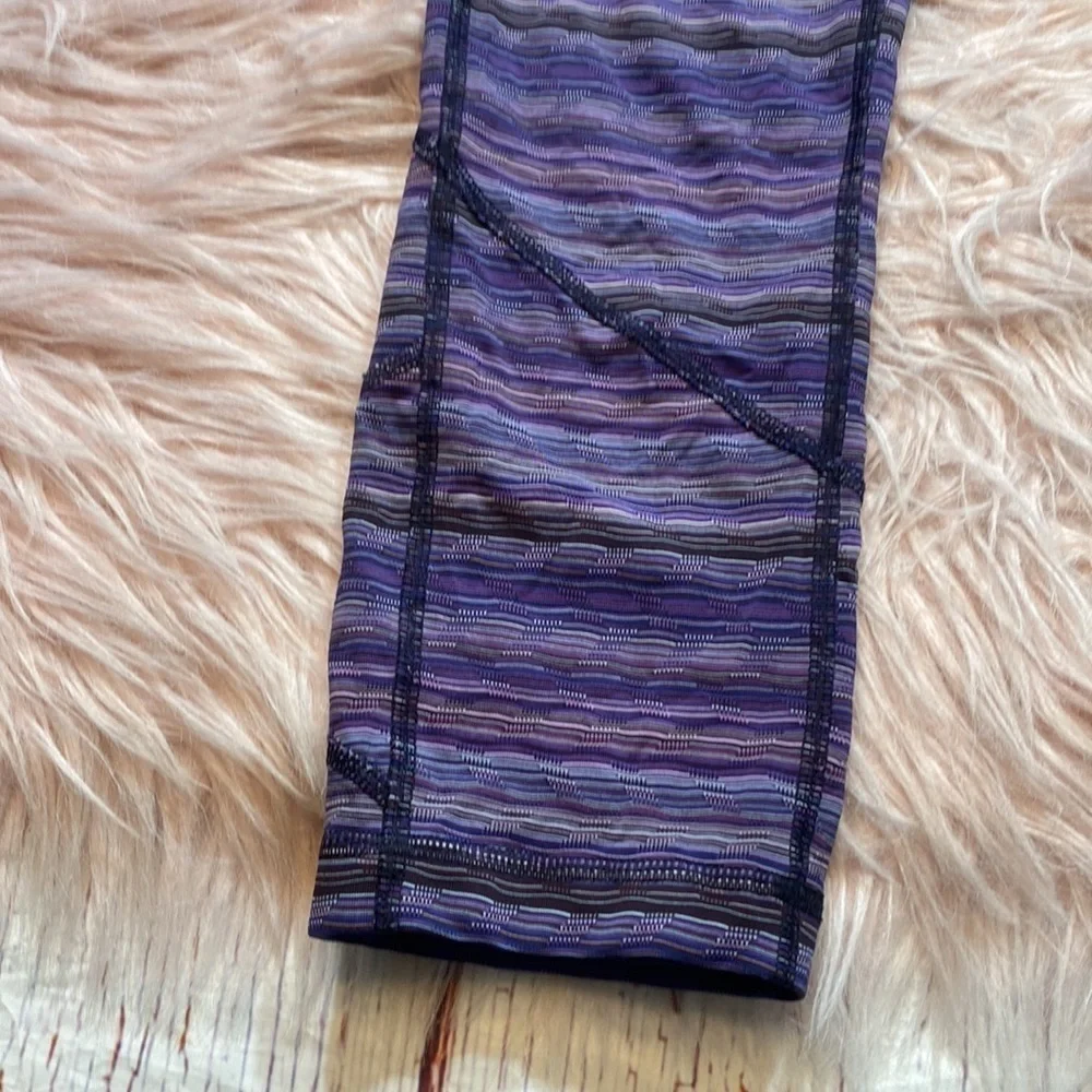 Lululemon Pace Rival Crop Leggings Spacedye Twist Ultra Violet sz 6